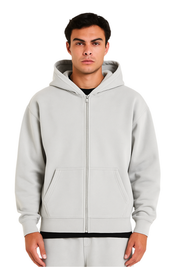 Double Washed Stained Zip Up