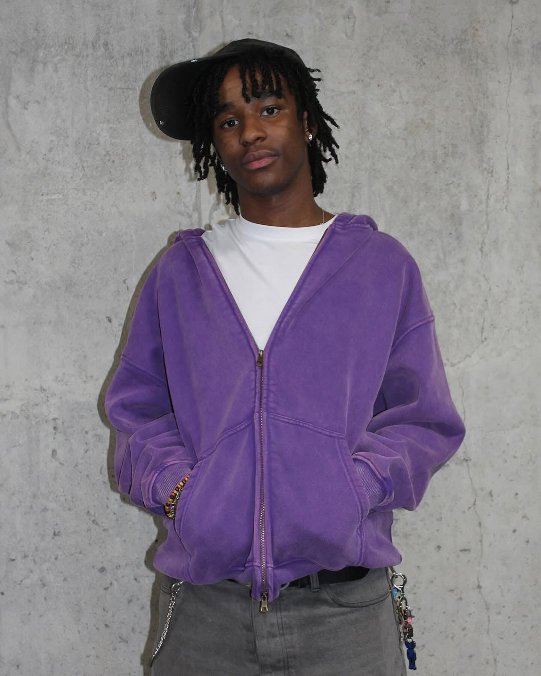 Washed Zip up Hoodie