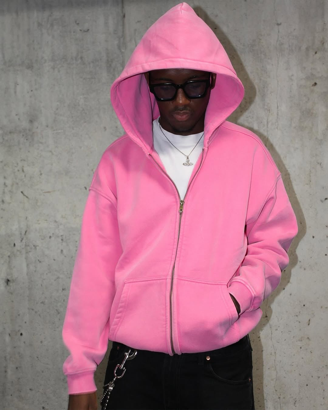 Washed Zip Up Hoodie