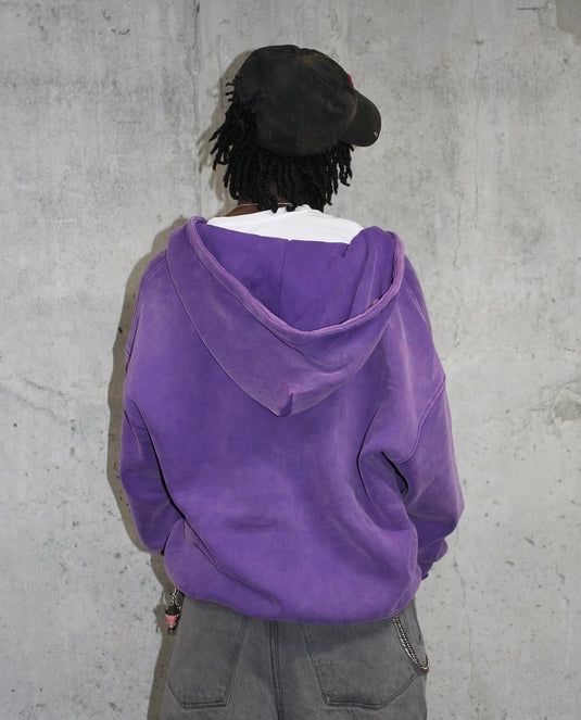 Threaded Pear Elodie Textured Drawstring Baggy Hoodie
