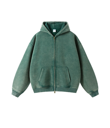 Washed Zip up Hoodie