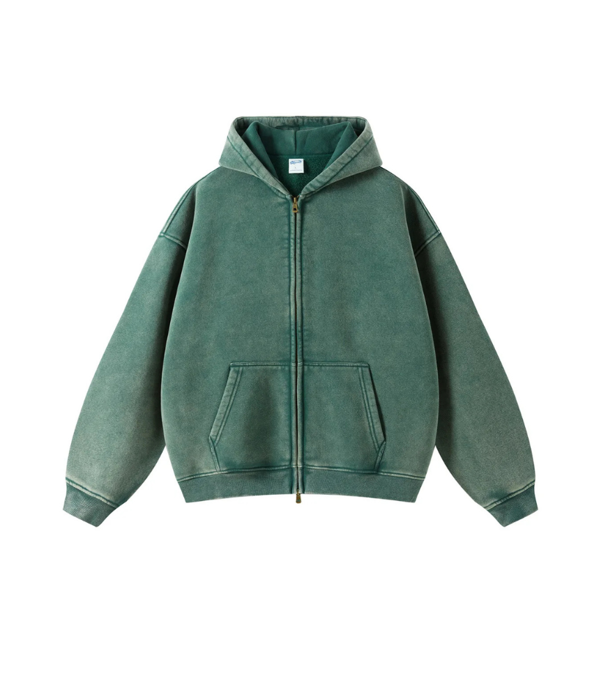 Washed Zip up Hoodie